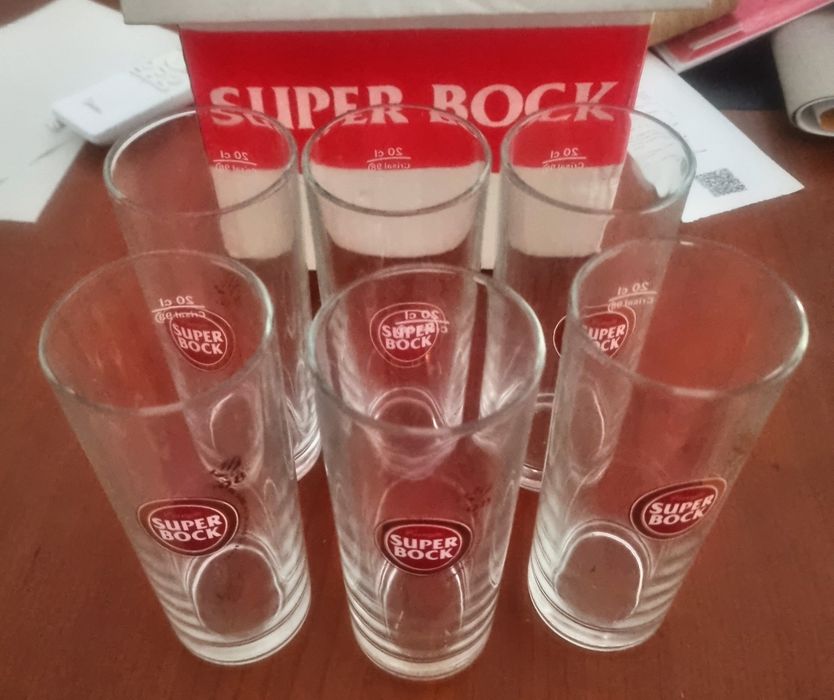 Vintage 6 copos super bock  espo 98