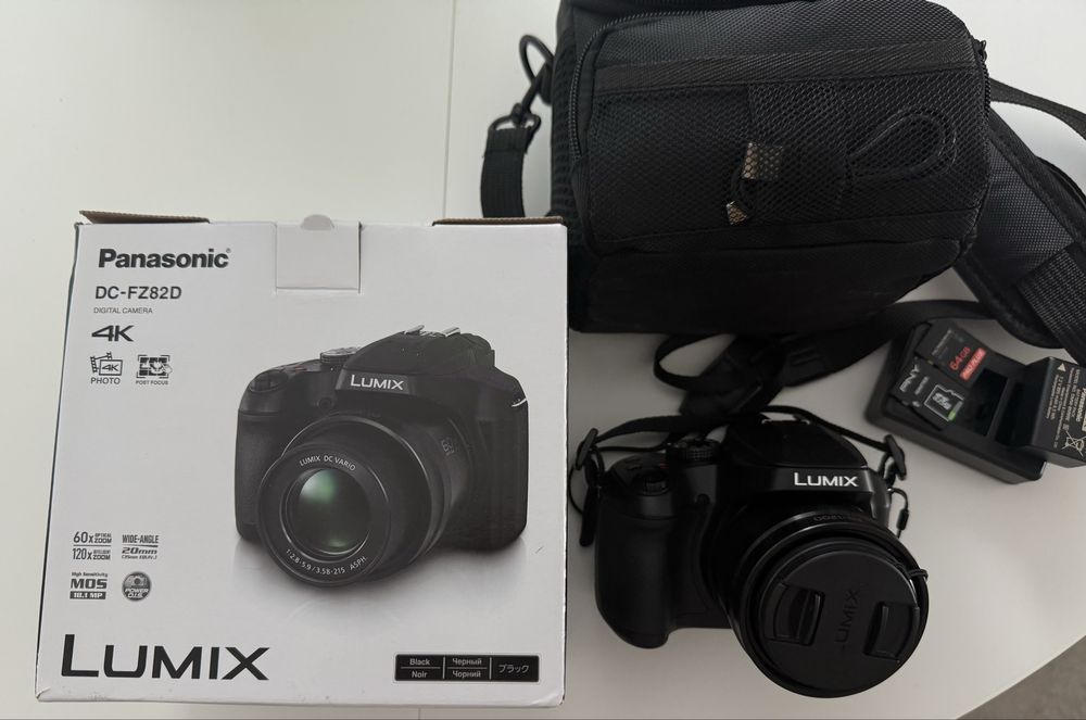 Máquina Fotográfica Digital PANASONIC DC-FZ82DE-K (Preto - 18.1 MP - ISO: 80 a 6400 - Zoom Ótico: 60x)