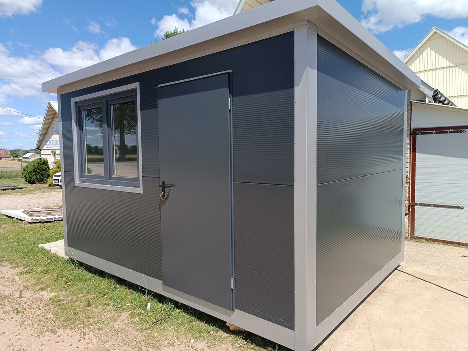 Pawilon, budka, domek, z płyty warstwowej