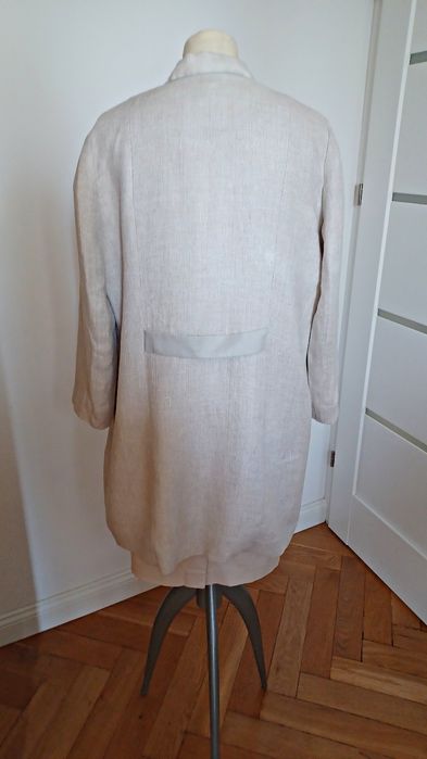 Lekki Płaszczyk Narzutka 100% len Massimo Dutti L
