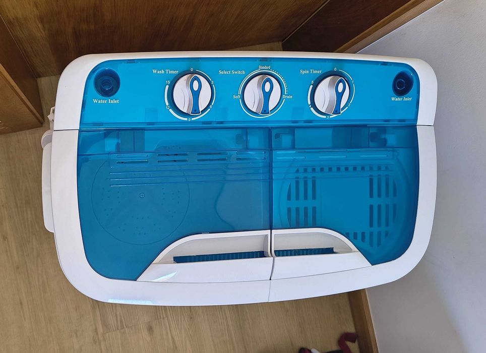 Mini Máquina de Lavar Roupa VidaXL – Tambor Duplo 5,6 kg