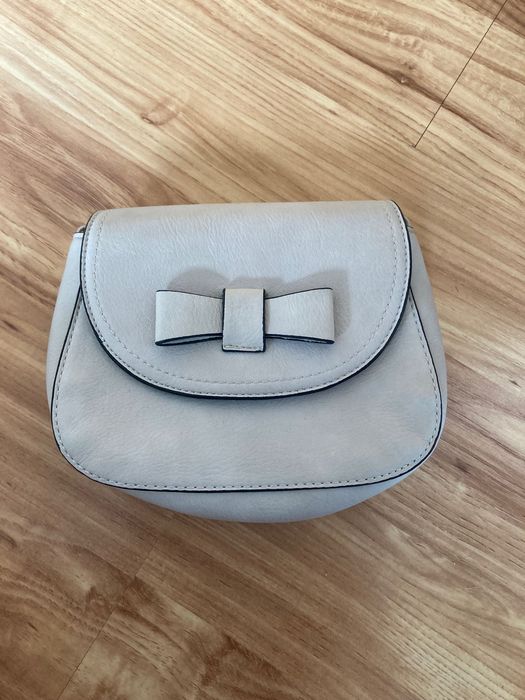 Szaro-beżowa elegancka torebka na ramię