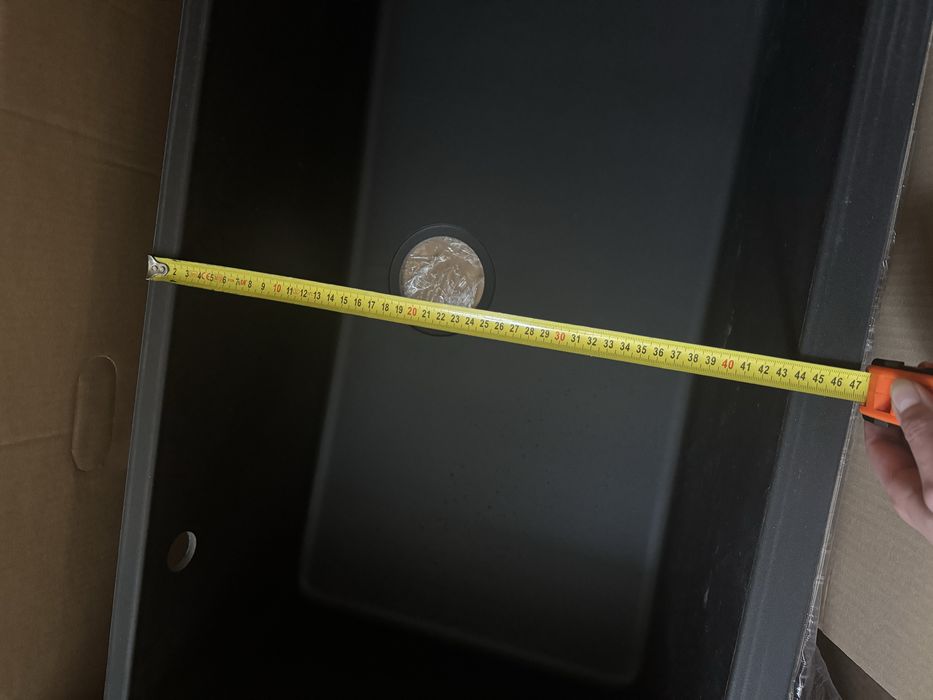 Czarny duży zlew Schock Virtus N100L nero