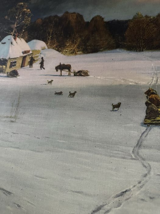 Репродукция на ткани Картина Дубовской Н. Н. "Зимний вечер"