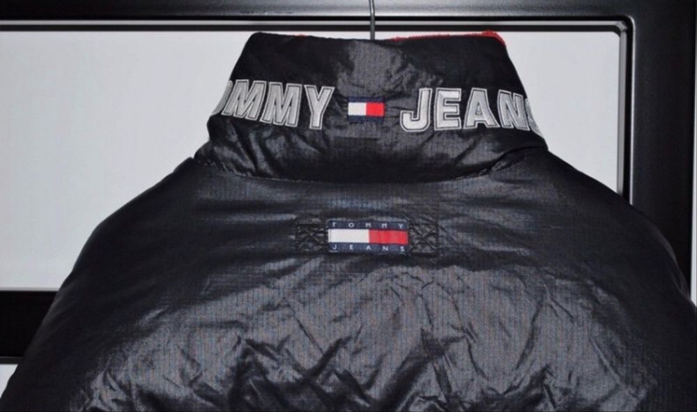 Kurtka zimowa Tommy Hilfiger | L/XL Męska puchowa gruba granatowa