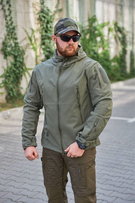 Куртка демісезонна Олива Soft Shell Shadow тактична водонепроникна