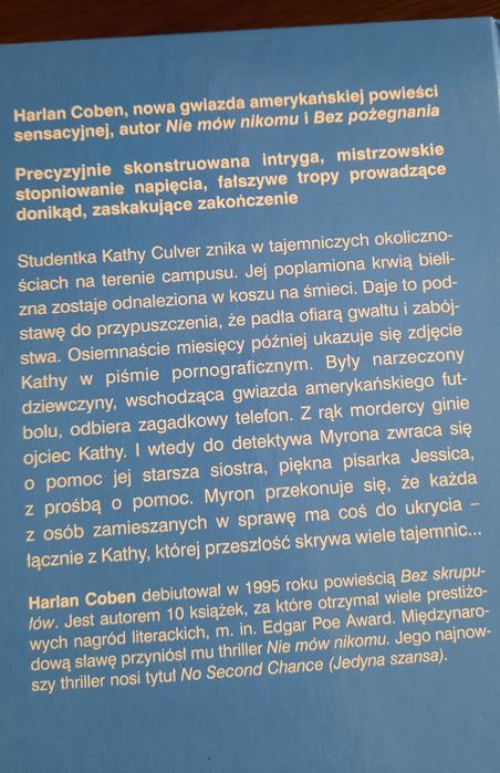 Książka Harlan Coben "Bez skrupułów" powieść  sensacyjna