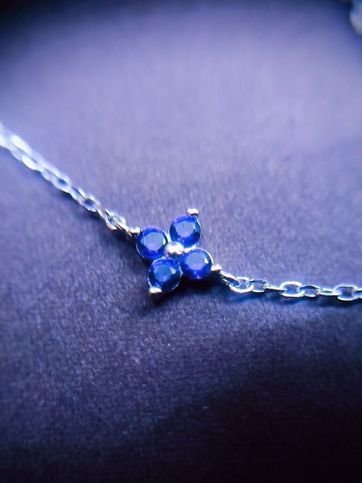 Pulseira em Prata com Zirconias Azuis