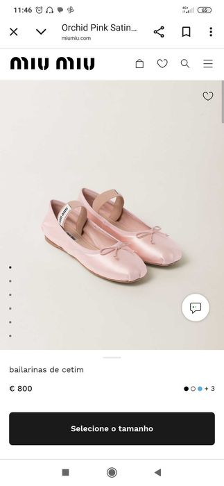 Luxuosas Bailarinas em Cetim - Miu Miu