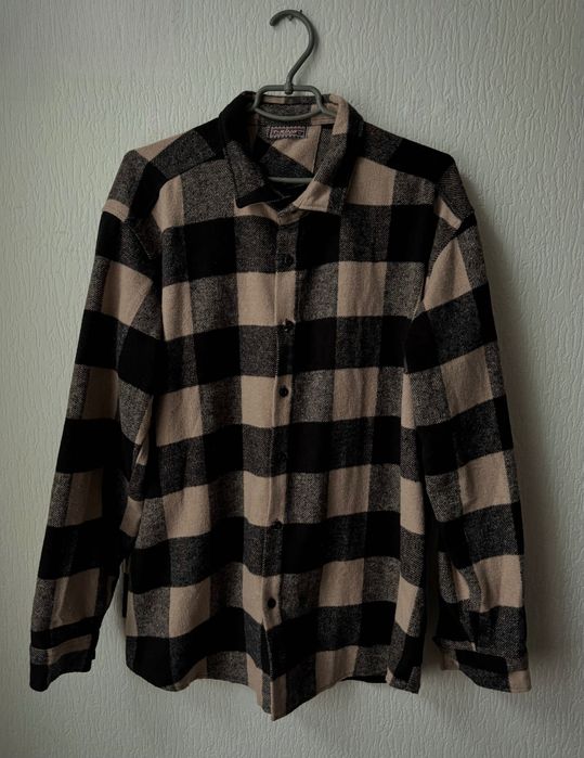 Чоловіча утепленая байкова сорочка xxxxl 4xl