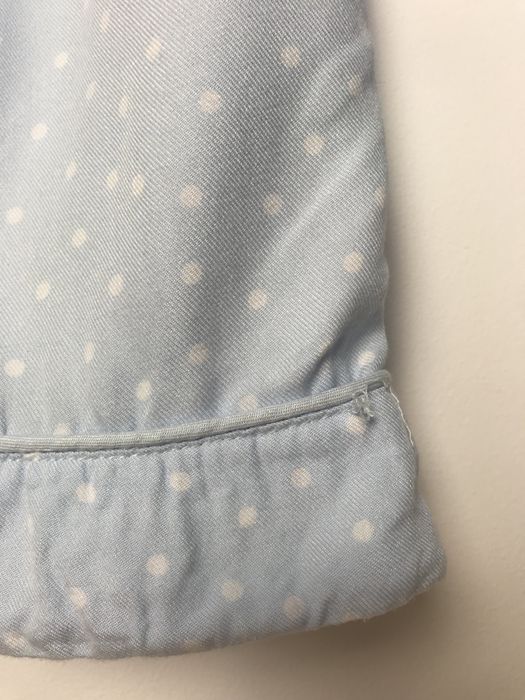 Błękitne spodnie piżamowe w białe kropeczki z wiskozy