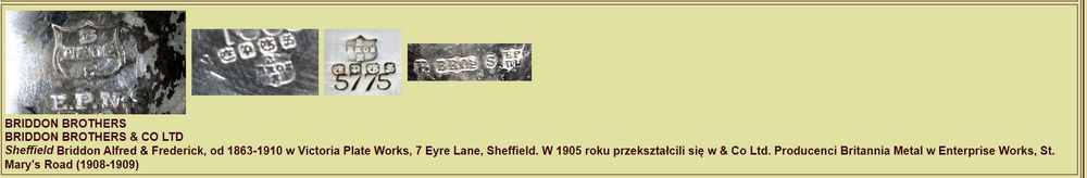 Zabytkowy Posrebrzony Czajnik BRIDDON BROS SHEFFIELD 1908r z Dedykacją