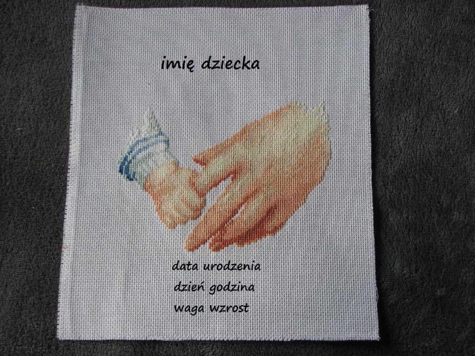 metryczka prezent obrazek haft