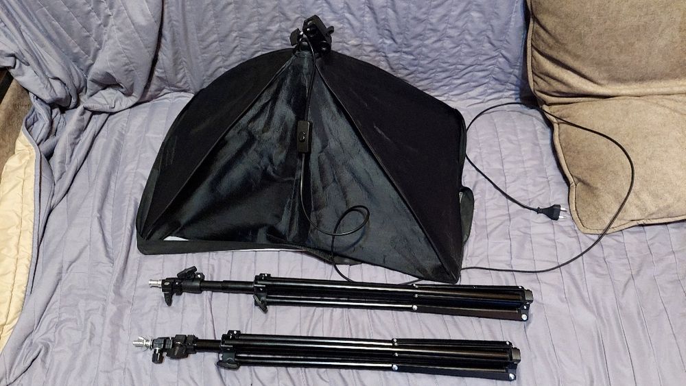 Софтбокс з патроном Е27 (50х70 см + стійка 1.7м)комплект 2шт б/у