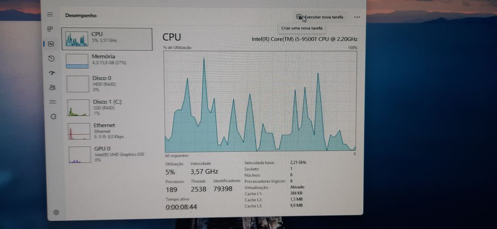 Mini-Pç Prodesk 600G4 9ªG|i5.9500T-3.7G|16G|NVMe-512G+HD500G|5G+BT|W11