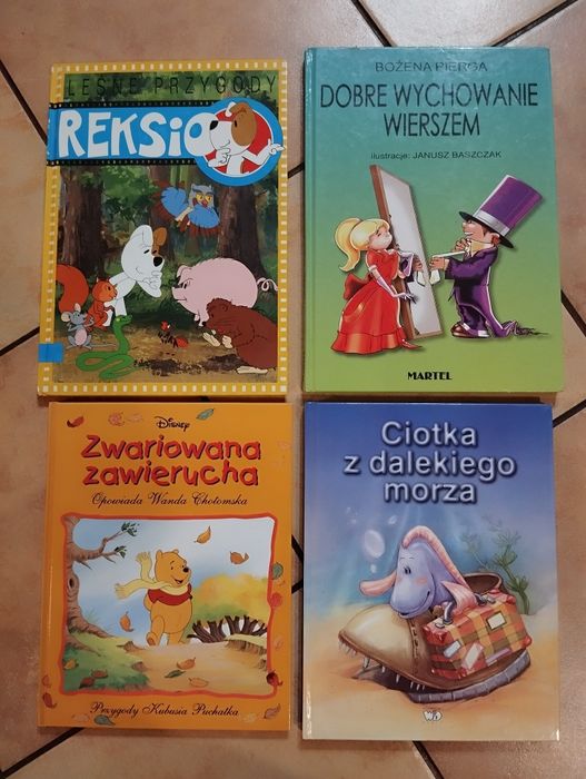 Sprzedam zestaw 4 książek dla dzieci, Reksio, Kubuś Puchatek,