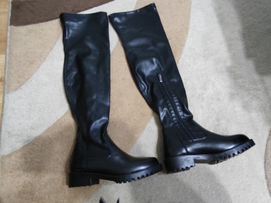 Buty muszkieterki za kolano na chude nogi