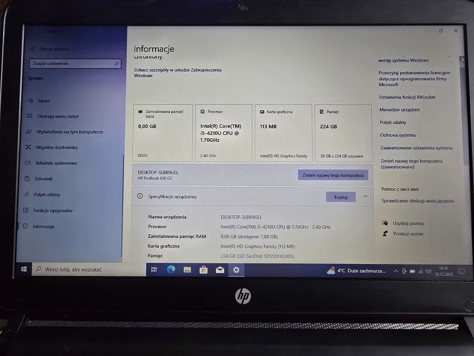 HP ProBook 430 G2 i5 8/226 GB WIN10 Pro