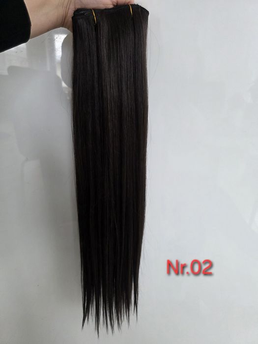 Włosy Clip-in. Kolor: brąz na poziomie 4, nr.02. Bioproteinowe.