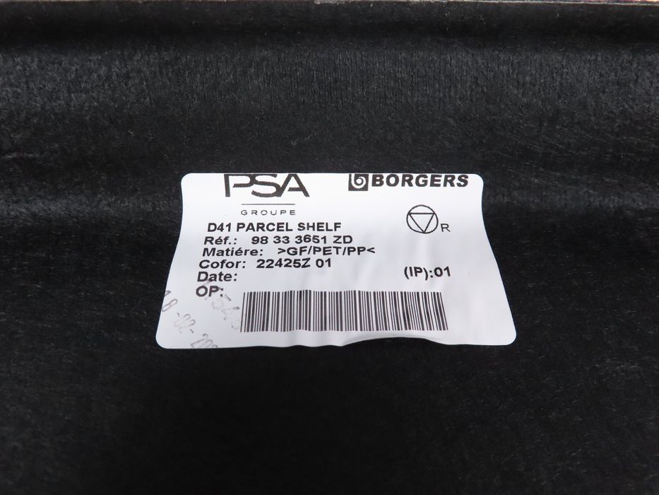 Chapeleira / Tabuleiro Mala Usado / Original Citroen Ds4 98333651Zd