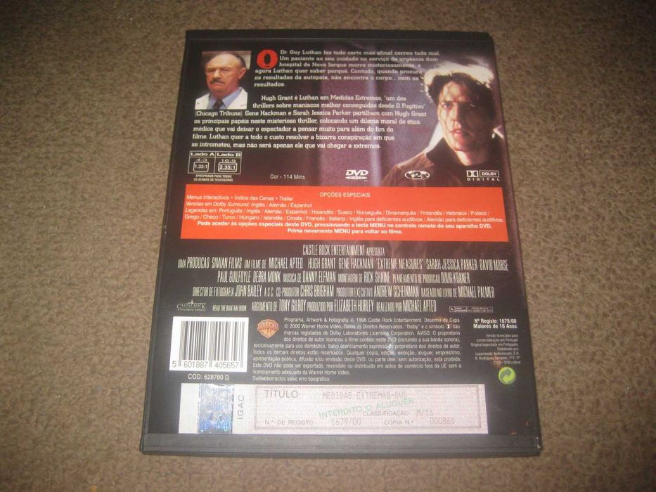 DVD "Medidas Extremas" com Gene Hackman/Snapper!