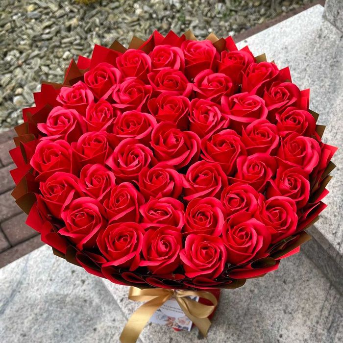 Bukiet mydlany kwiaty mydlane róże 40 szt. Prezent na 40 Urodziny