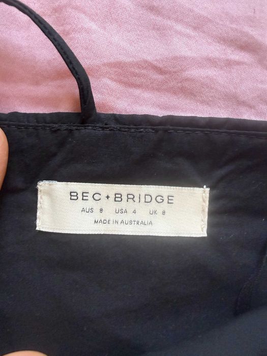 Bec + bridge Top Preto com Fecho Frontal e Alças Finas AUS 8 Black Zip Front Crop Top