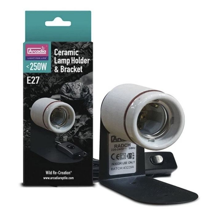 Arcadia Ceramic Reptile Lamp Holder + Bracket E27