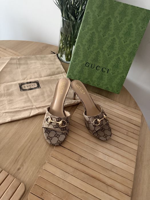 Klapki Gucci Horsebit Sandały GG Szpilki Interlocking