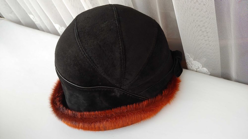 Женская шляпа, шапка, натуральный замш