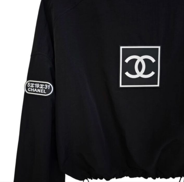 Kurtka parka wiatrówka przeciwdeszczowa chanel czarna