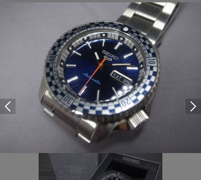 Seiko 5 sports edição especial checker flag