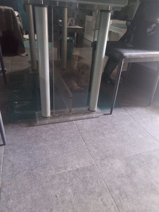 Mesa sala com tampo em vidro