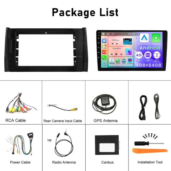 Rádio android skoda kodiaq 2016-18 CARPLAY WIFI 4/64GB Novo