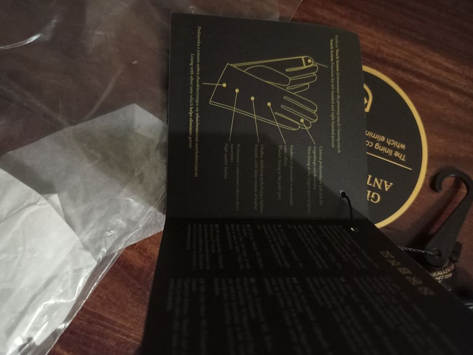 Rękawiczki skórzane Damskie antybakteryjne L Nowe