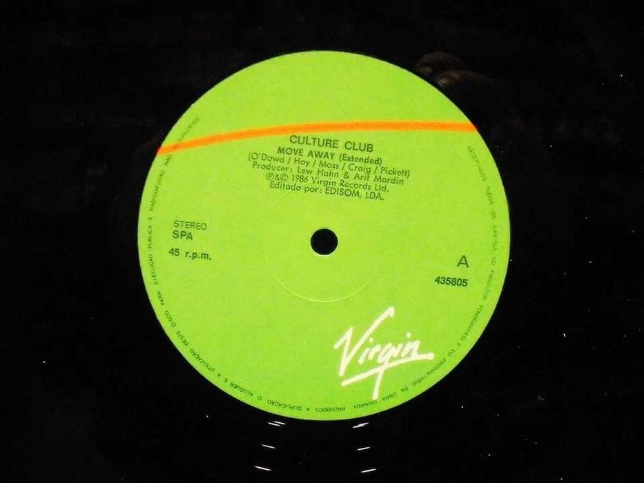 Culture Club – Move Away (Extended) - Virgin - made in Portugal 1986