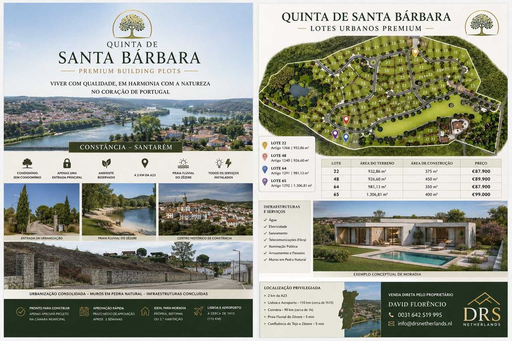 QUINTA DE SANTA BÁRBARA - Constância | 4 lotes urbanos premium para construção