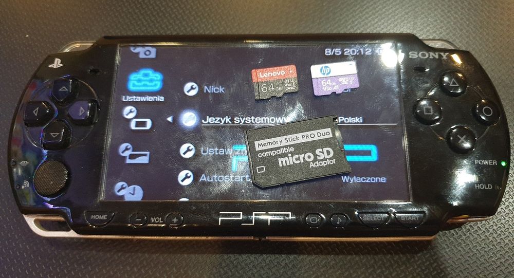 Karta pamięci MicroSD 64gb z adapterem ms do konsoli Sony PSP 200 gier