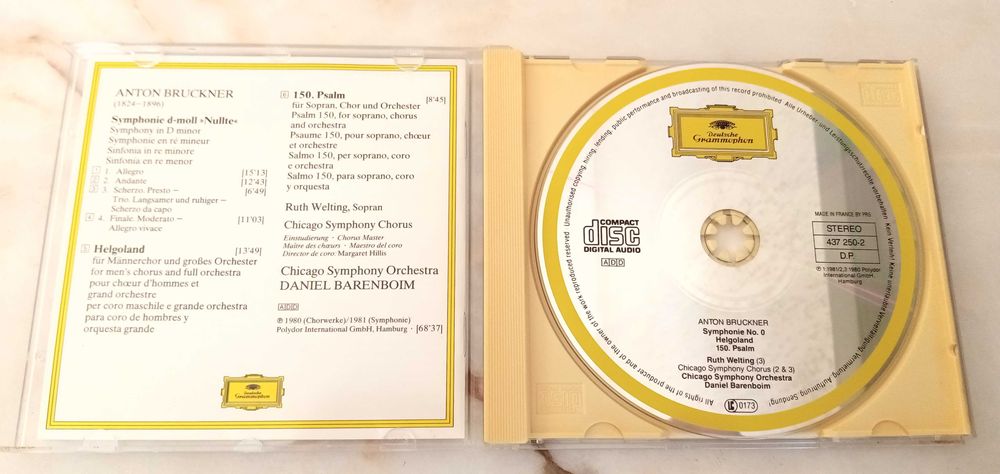 Bruckner - Symphonie No. 0 (Barenboim) Deutsche Grammophon CD