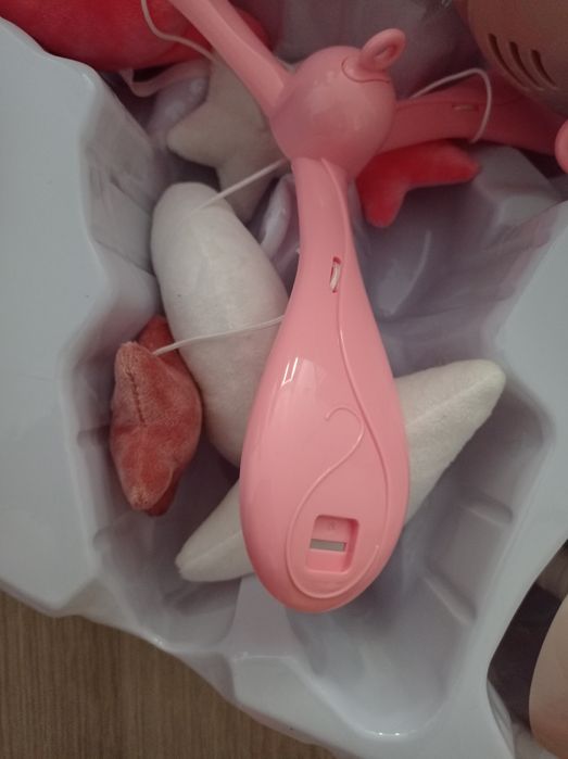 Karuzela niemowlęca na łóżeczko Canpol różowe gwiazdki+ pilot