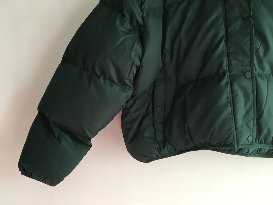 Kurtka ciemnozielona z kapturem bardzo ciepła puchowa plus size Asos