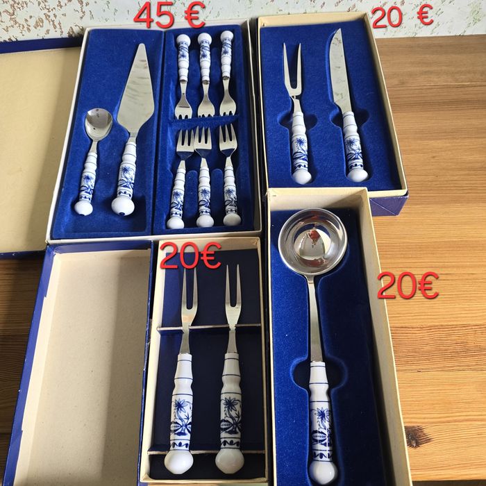 Синий лук, тарелки, спецовницы, блюда, Kahla