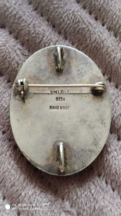 Брошь вінтажна срібло