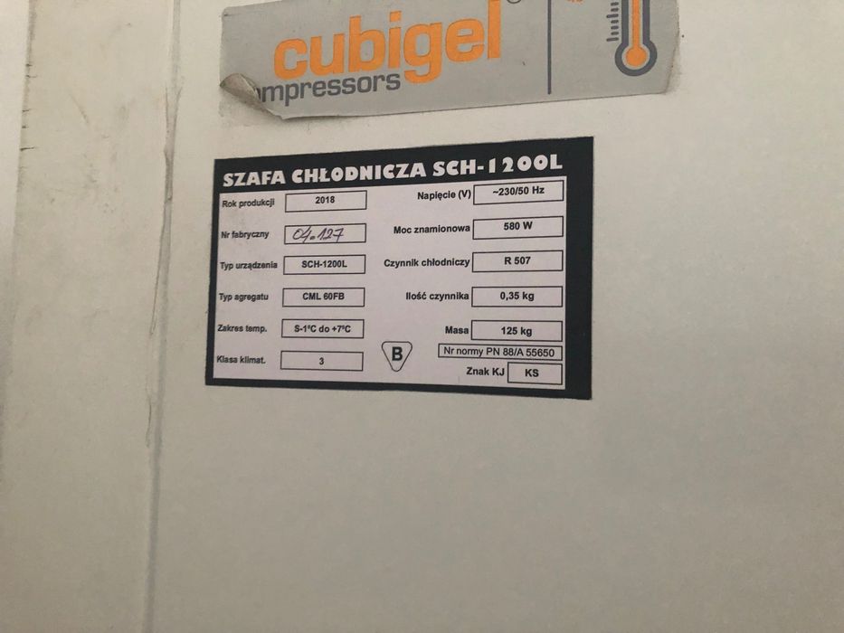 Szafa chłodnicza zapleczowa SCH - 1200l