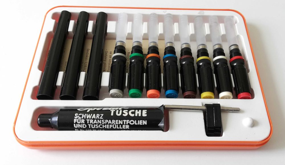 Rapitografy Skribent 8 szt. do kreślenia rys. tech. 0,18-2 mm