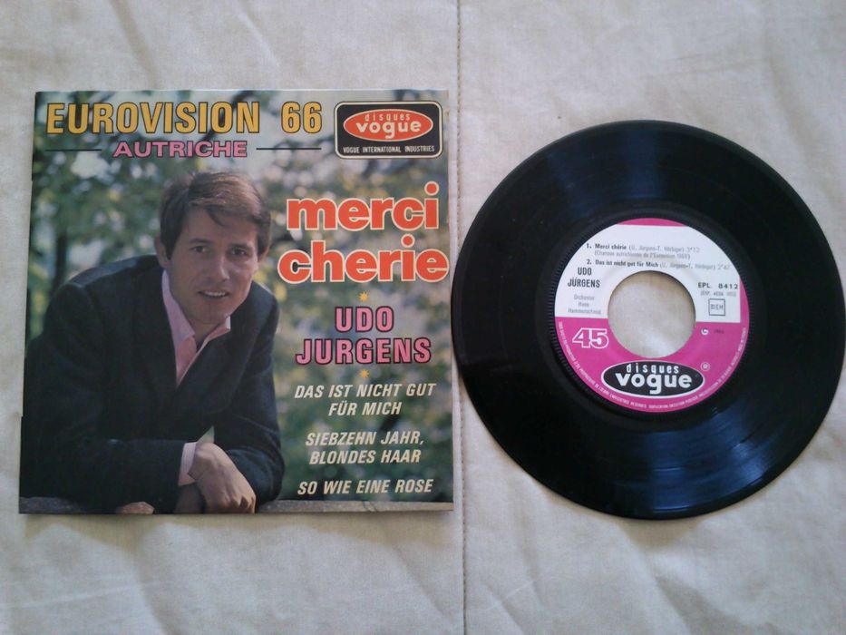 disco Udo Jurgens - Merci Cherie, editora Vogue, Vencedor Eurovisão 66