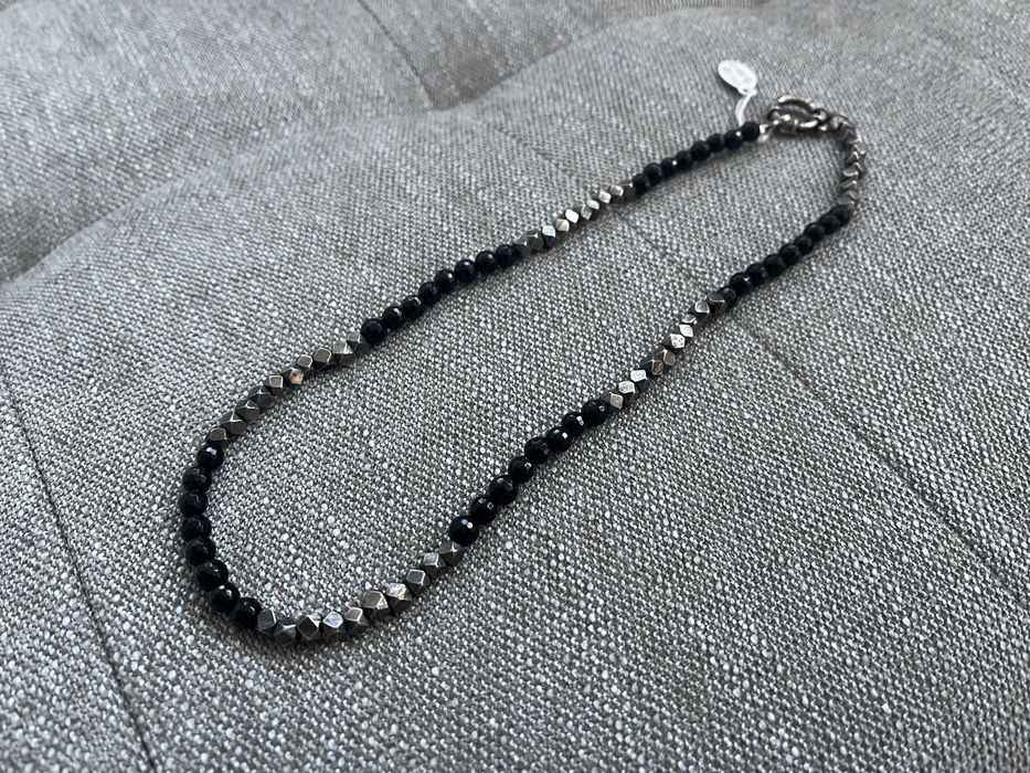 Colar de cubos em Prata e Onix Novo