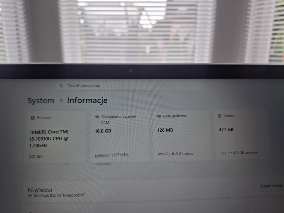 HP EliteBook 850 G7  i5