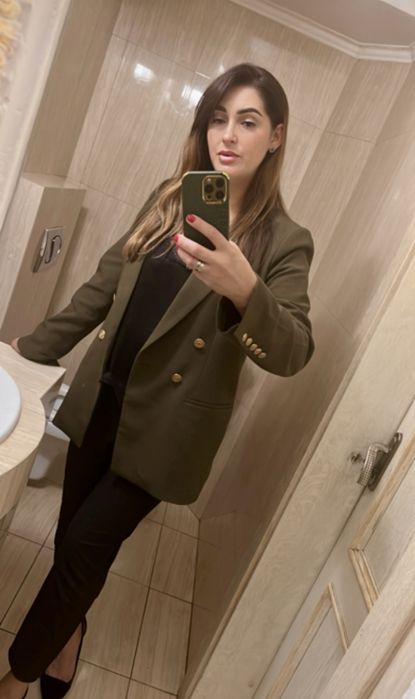 Піджак двобортний, жакет, блейзер ZARA