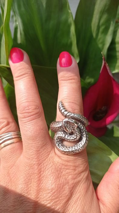 Anel Cobra de Prata